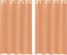 vidaXL Perdele Voile cu Oelii 2 buc Teracotă