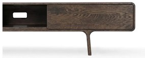 Comodă TV maro din lemn de stejar 220x45x45 cm Fawn – Gazzda