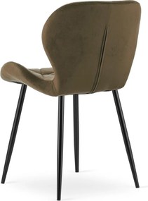 OFERTA Scaun de sufragerie MANGO VELVET cu picioare negre, maro calitatea II