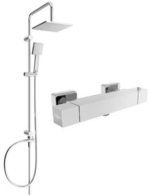 Mexen Tord set de duș cu pară de tip ploaie și baterie de duș termostatică Cube, Crom - 77200200-00