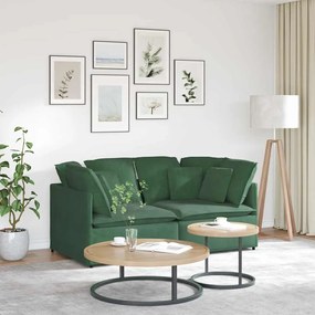 vidaXL Canapea modulară cu perne, verde închis, țesătură velur