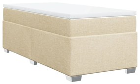 3285100 vidaXL Pat box spring cu saltea, crem, 90x190 cm, textil