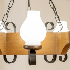 Lustră pe lanț Brilagi QUEEN 3xE14/40W/230V fag/nuc