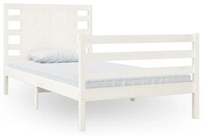 3104269 vidaXL Cadru de pat ,alb, 90x200 cm, lemn masiv de pin