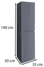 Dulap lateral Cube gri antracit, montat pe perete