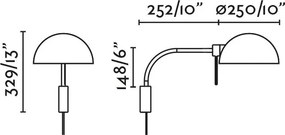 Aplica de perete metal ajustabila DOMINICA negru, bej