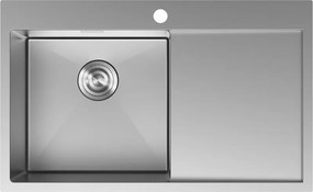 Mexen Exar chiuvetă din oțel inoxidabil cu 1 compartiment și scurgător, stânga 780 x 480 mm, inox - 6433781010L-01