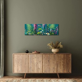 Tablou - Flori de câmp (cu ceas) (90x30 cm)