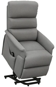 HOMCOM Scaun de relaxare cu funcție de ridicare, spătar/picioare reglabile, până la 120 kg, 66 x 90 x 96 cm, Gri | Aosom Romania
