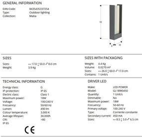 Stalp LED exterior design modern IP65 Matia H-50cm