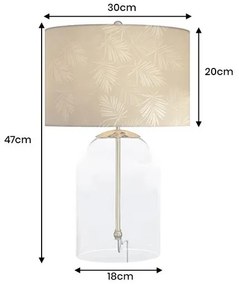 Veioza, Lampa de masa, Sticla, Abajur Auriu, CLASSICO 50cm