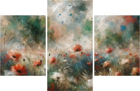 Tablou – Abstracție de câmp cu maci (90x60 cm)