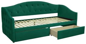 Pat de o persoană (divan) 90 cm Zonas (verde) (cu somieră) (cu sp. depozitare). 1116570