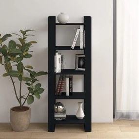 813893 vidaXL Bibliotecă/Separator cameră, negru, 60x35x160 cm, lemn masiv