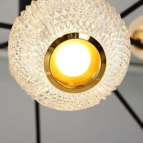 Lustră LED pe tijă GELA 12xLED/5W/230V 3000K negru/auriu