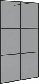 vidaXL Zid de duș walk-in Negru 115 x 195 cm sticlă securizată
