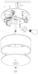 Plafonieră Eglo 94921 PASTERI 3xE27/60W/230V