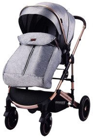 Carucior 3 in 1 reversibil ,compact și pliabil tip carte - CPC-64-gri