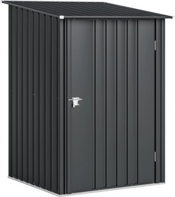 Outsunny Căsuță de Grădină 0,92m² din Oțel Galvanizat, Depozit pentru Unelte cu Ușă Blocabilă și Acoperiș Înclinat, 100x104x160 cm, Gri Închis | Aosom Romania