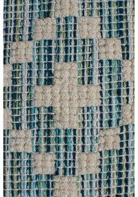 Covor din bumbac Flair Rugs Leela, 60 x 200 cm, bej - albastru