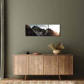 Tablou - Lanț de munți stâncos (cu ceas) (90x30 cm)