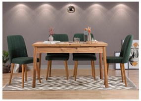 Set mobilier sufragerie Dobuse 3 (verde + pin atlantic) (pentru 4 persoane). 1093802