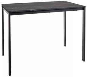 Masa de sufragerie neagra RAMOD 100x60 cm, decor marmura