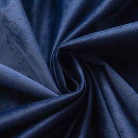 Set draperii din catifea cu rejansa din bumbac tip fagure, Madison, densitate 700 g/ml, Albastru, 2 buc