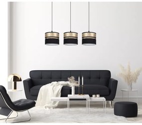 Lustră pe cablu LIMA 3xE27/60W/230V aurie/neagră