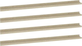 vidaXL Rafturi de perete, 4 buc., stejar sonoma, 115x9x3 cm