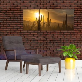 Tablou - Cactuși Saguaro (120x50 cm)