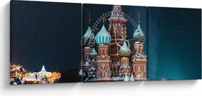 Tablou construcției din Rusia (cu ceas) (90x30 cm)