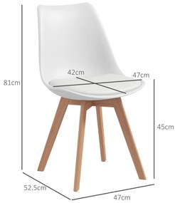 HOMCOM Set de 4 Scaune de Masa, Scaune Moderne de Bucatarie | Aosom Romania