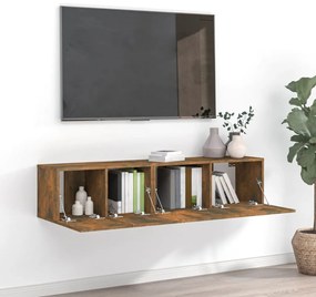 vidaXL Set dulapuri TV, 2 piese, stejar fumuriu, lemn prelucrat