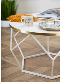 Măsuță de cafea DIAMOND 40x70 cm auriu/alb