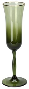 Pahar pentru sampanie Emerald din sticla verde 23 cm
