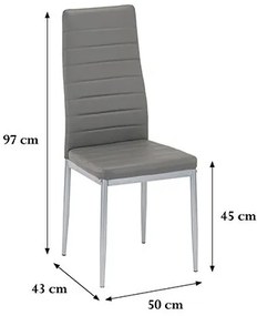 Midland 4+1 set de sufragerie gri-negru