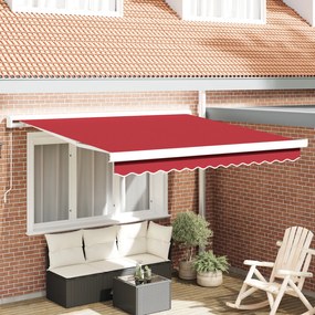 Markiză manuală retractabilă roșie 300x250 cm