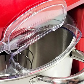 La mâna a doua: Mixer planetar Oliver Voltz V51115A, 2100W, 7.5 litri, 6 viteze, Pulse, 3 agitatoare, Rosu