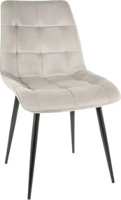 Scaun CHIC, gri deschis/negru, stofa catifelata/metal, 50x58x88 cm