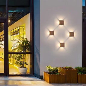 Brilagi - Aplică LED de exterior QUADRAY LED/6W/230V, decor lemn, IP54