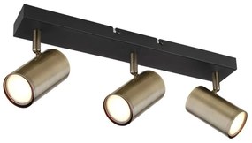 Plafoniera cu 3 spoturi directionabile design modern ROBBY negru mat, alama antica