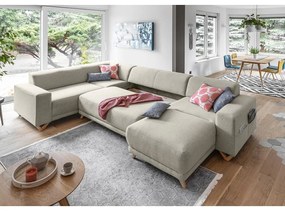 Colțar bej extensibil/cu spațiu de depozitare (cu colț pe partea stângă/în formă de "U") Classy Sophie – Miuform