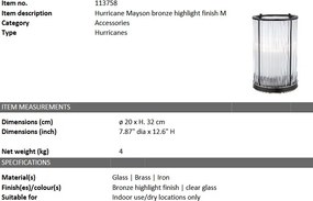 Suport lumanare design LUX Mayson M, bronz lucios 113758 HZ