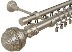 Galerie dubla betina , teava neteda si profil,grosime 25 si 19mm, crom mat (Alege marime: 160 cm)