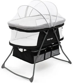 Pătuț pliabil Baby Mix Dreamy Nest negru, 92 x 70 x 76 cm