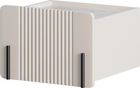 Noptieră Malmi 45 cm cu sertar - cașmir / alb crem / element negru