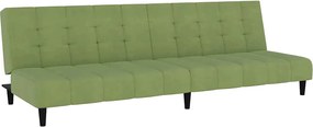 vidaXL Canapea extensibilă cu 2 locuri, verde deschis, catifea