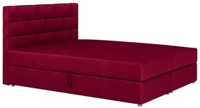 Pat matrimonial Boxspring 140x200 cm Waller Comfort (bordo) (cu somieră și saltea). 1056369