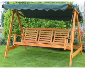 Balansoar de grădină verde/maro din lemn Eden – Rojaplast